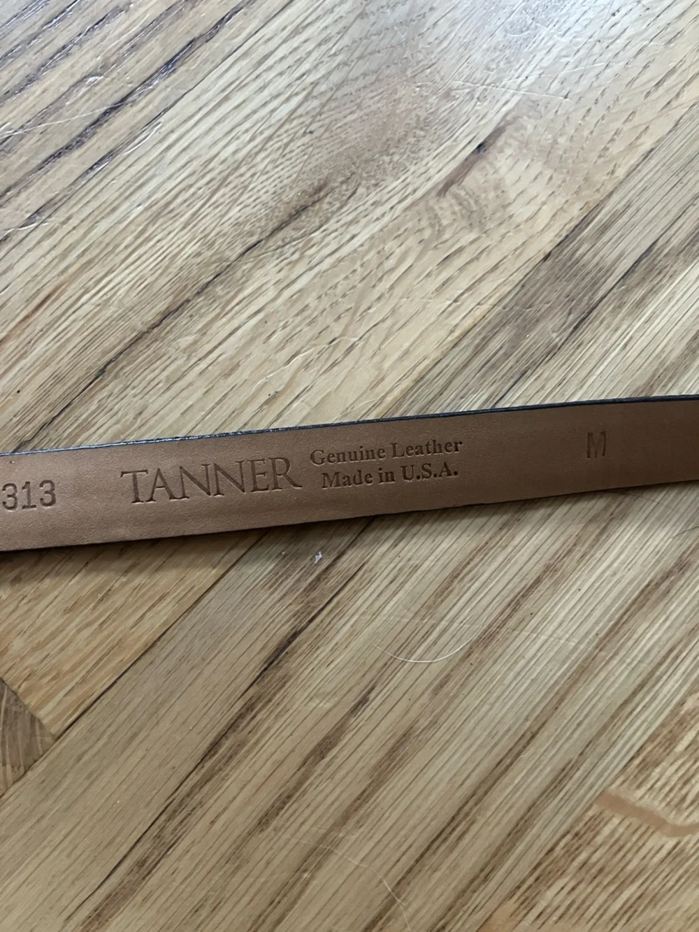 Tanner Leather Textured Green Belt with Gold-Tone Buckle
